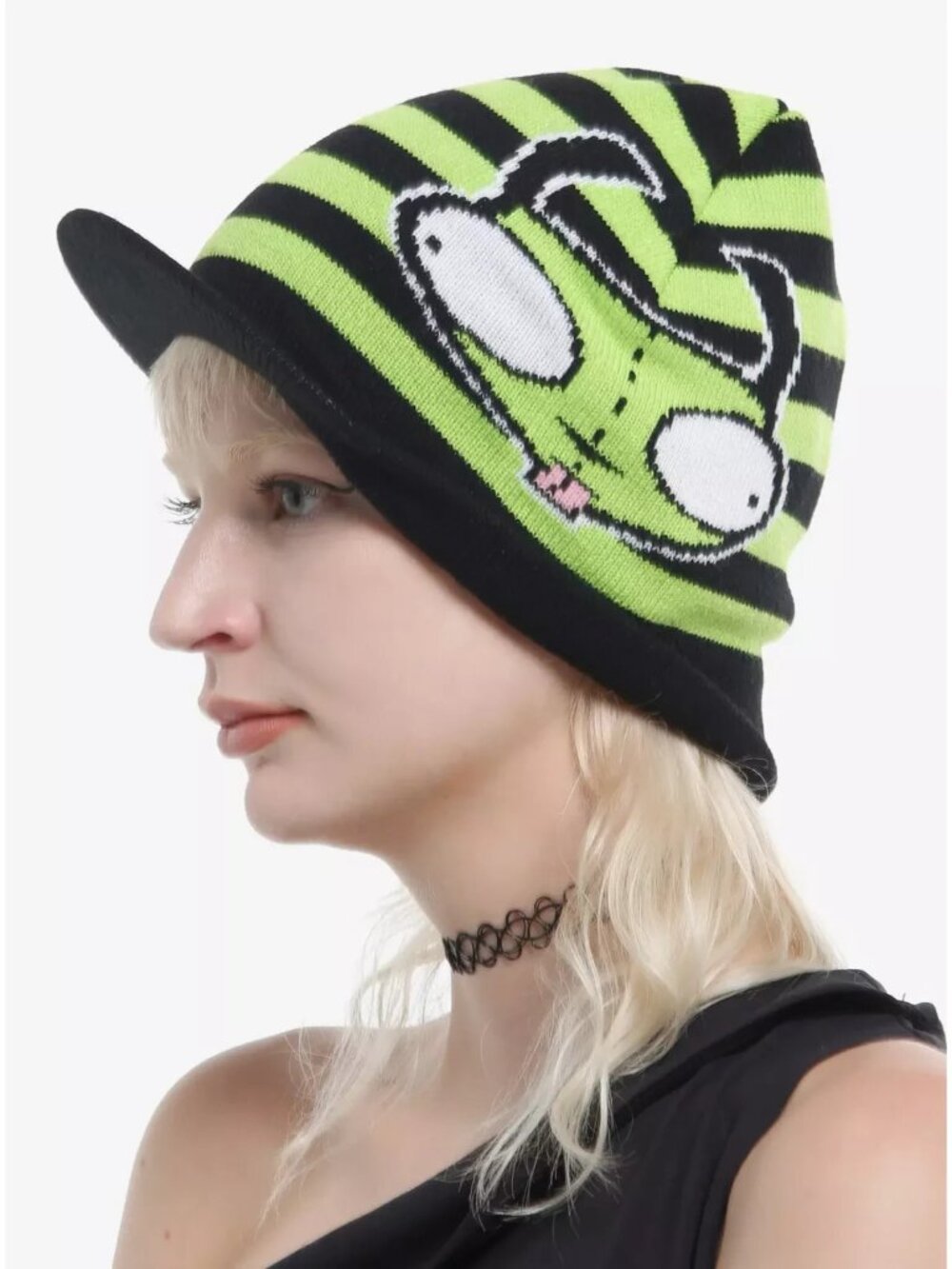 Invader Zim GIR Stripe Knit Brim Cap NEW